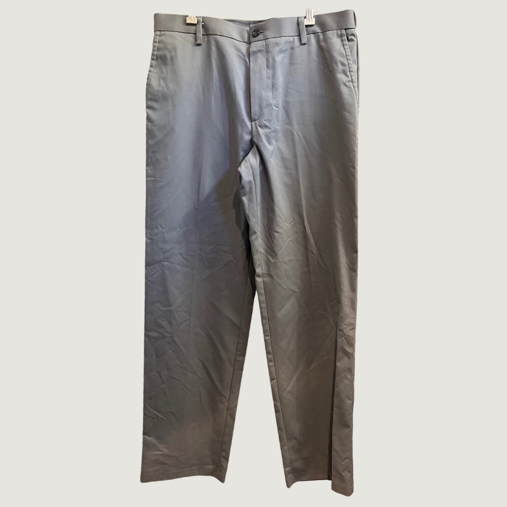 Dockers Classic Fit D3 Chino Pants Mens 34x34 Gray Flat Front Straight Leg Twill